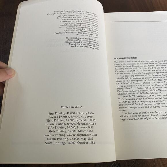 DSM III Diagnostic and Statistical Manual of Mental Disorders Third Edition Book - Picture 5 of 5